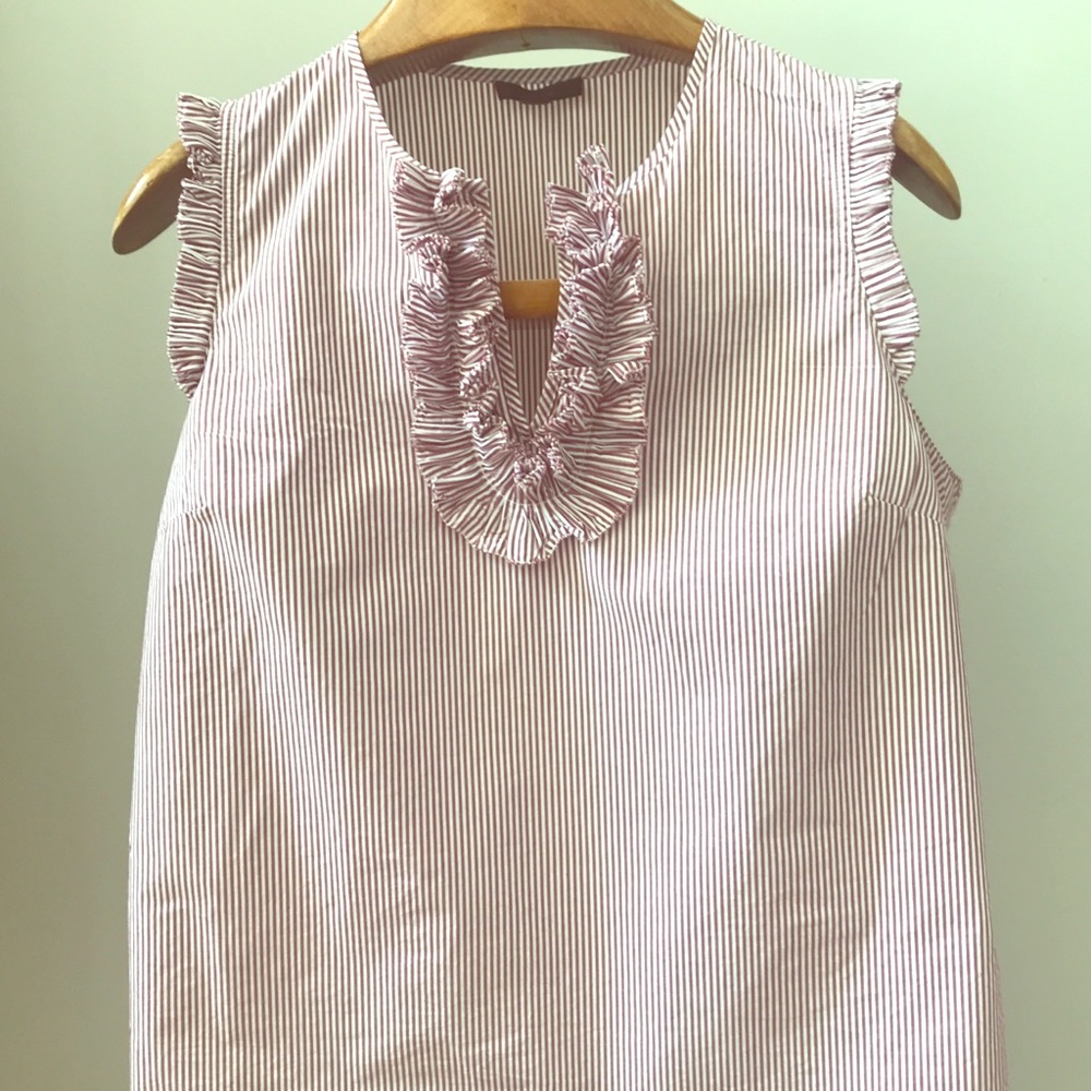 I Crew Sleeveless Ruffle Top, sz 12